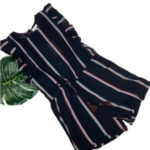 ANTHROPOLOGY| THML I STRIPED | DRAWSTRING WAIST WITH TASSEL | ROMPER- SMALL